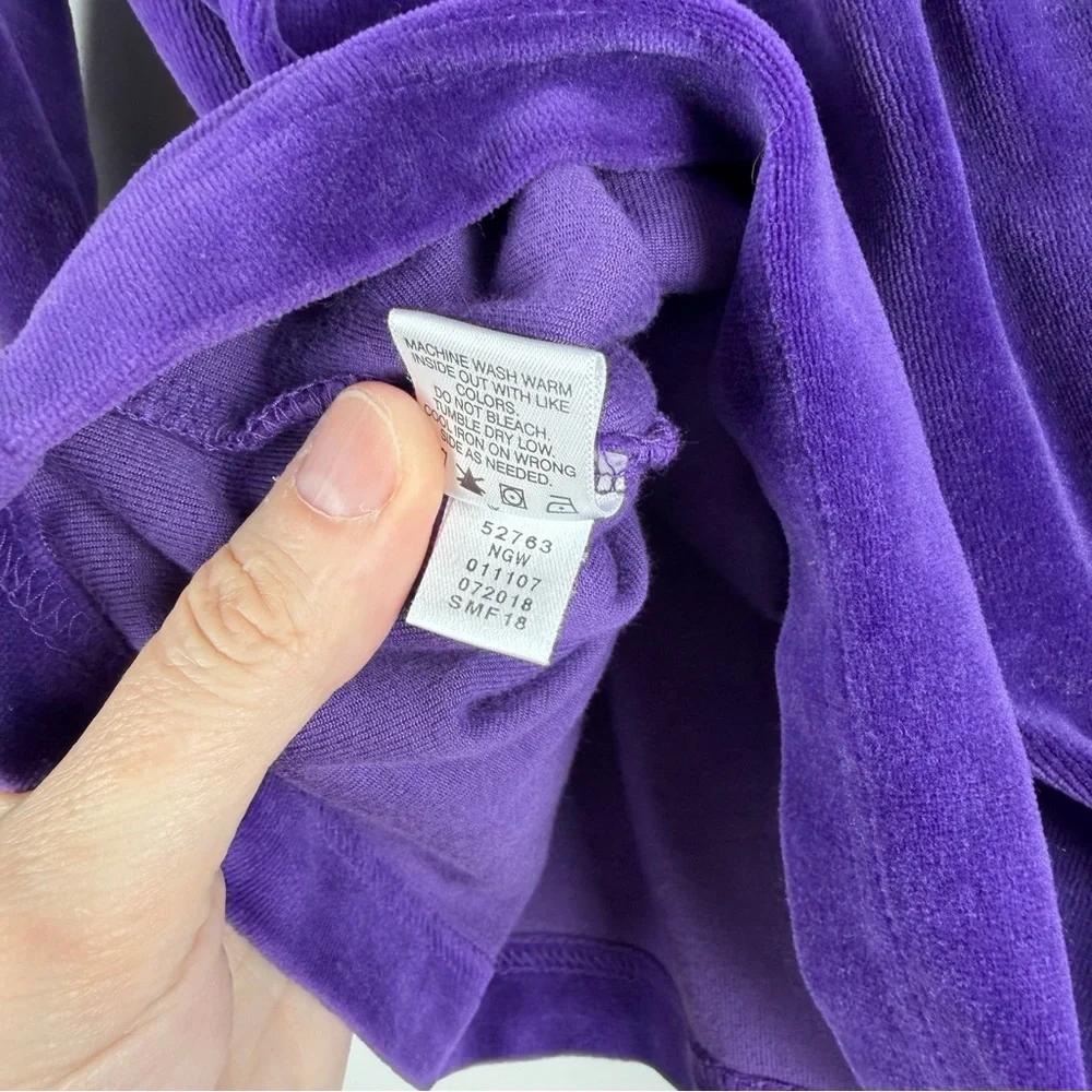 Hanna Andersson Purple Velour Long Sleeve Playdress 60 cm 3-6 months